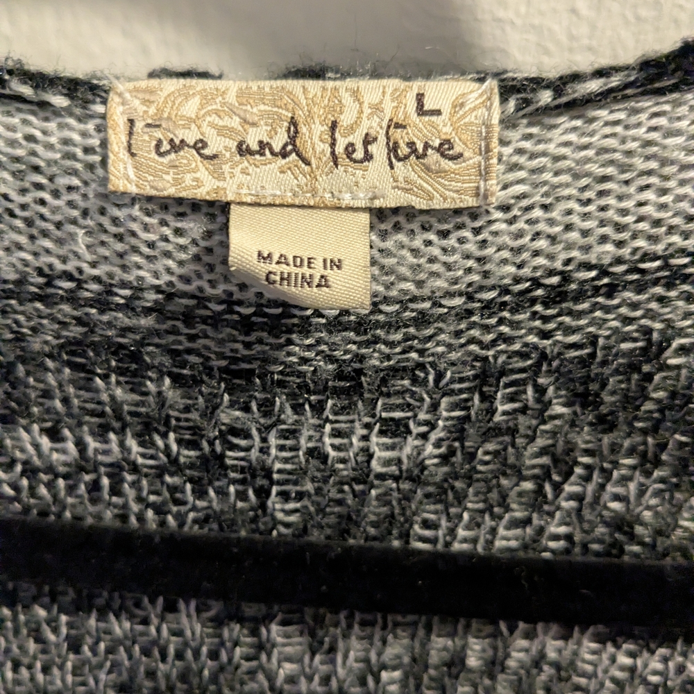 Live and Let Live Black and Gray Geometric Cardigan - Picture 2 of 3